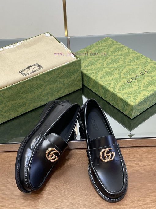 2025 early spring new single shoe women's gold double G-button loafers▫️ Original customizedeku04h20 - Image 5
