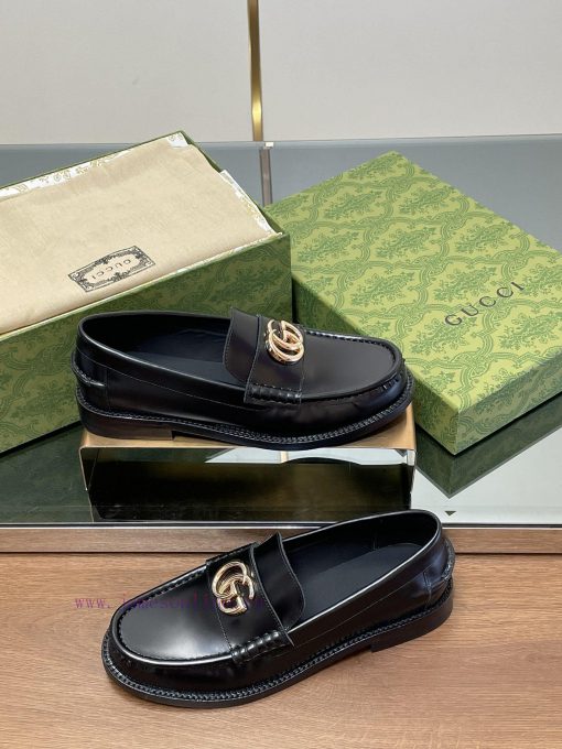 2025 early spring new single shoe women's gold double G-button loafers▫️ Original customizedeku04h20 - Image 6