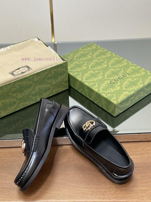 2025 early spring new single shoe women's gold double G-button loafers▫️ Original customizedeku04h20 - Image 8