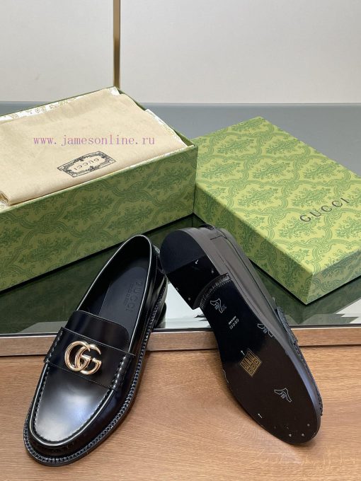 2025 early spring new single shoe women's gold double G-button loafers▫️ Original customizedeku04h20 - Image 10