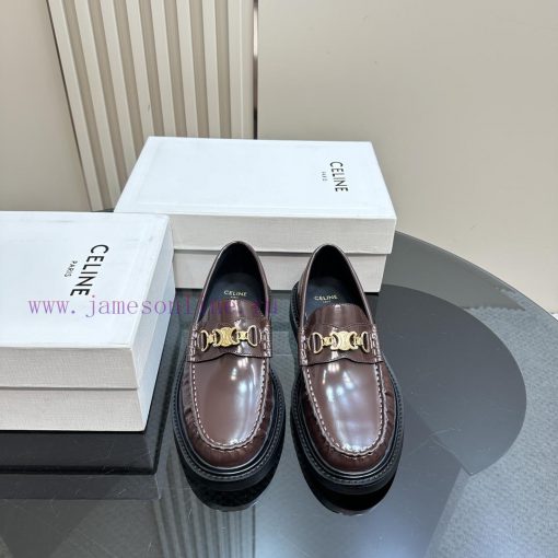Top Celine Celine 2024 Autumn/Winter New Arc de Triomphe Tassel Retro Thick soled Le Fu Shoepx95mot0 - Image 3
