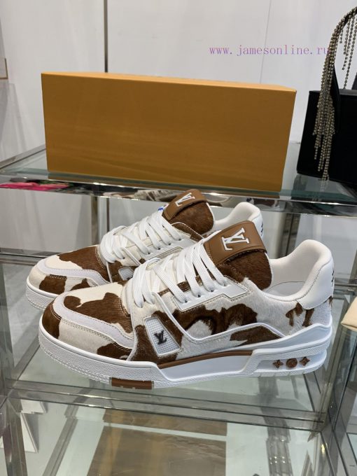 Louis Vuitton 2024s new LV Trainer series board shoes, basketball shoes, couple's casual spoq2aggaq2 - Image 3