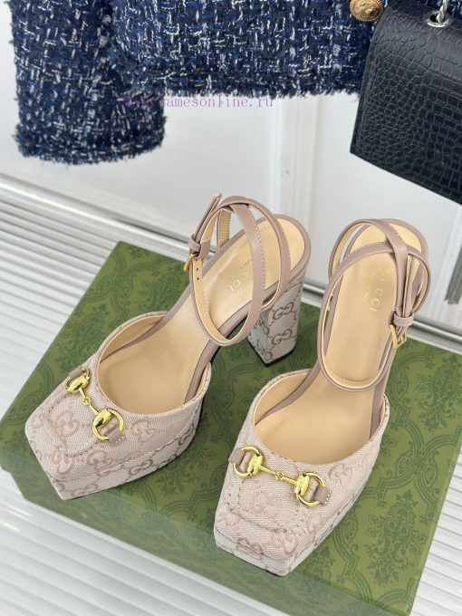 Gucci Classic Early Spring Fashion Show Horseneck BuckleHentian High Waterproof Platform Hig0sdr6gzm - Image 3