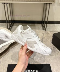 Versace 25ss couple's Galaxia sneakersZhao Lusi's round toe low top lace up innovative sport2rl90fra