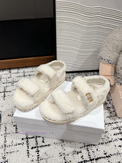 Top qualitydior fw24 new arrival～D Home 2024 Autumn/Winter New Wool SlippersThe fur is integ8vmrg5lf - Image 3