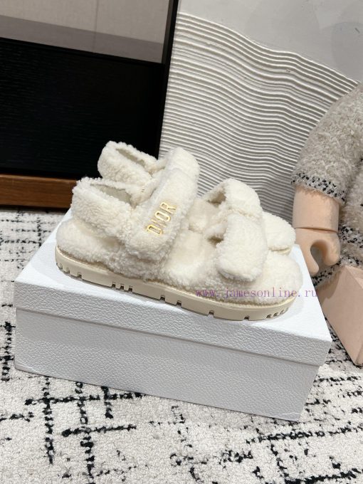 Top qualitydior fw24 new arrival～D Home 2024 Autumn/Winter New Wool SlippersThe fur is integ8vmrg5lf - Image 4