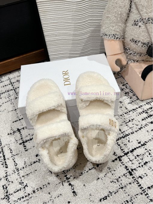 Top qualitydior fw24 new arrival～D Home 2024 Autumn/Winter New Wool SlippersThe fur is integ8vmrg5lf - Image 5