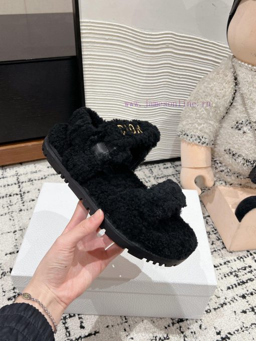 Top qualitydior fw24 new arrival～D Home 2024 Autumn/Winter New Wool SlippersThe fur is integ91ajf2gw - Image 6