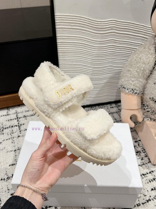 Top qualitydior fw24 new arrival～D Home 2024 Autumn/Winter New Wool SlippersThe fur is integ8vmrg5lf - Image 6