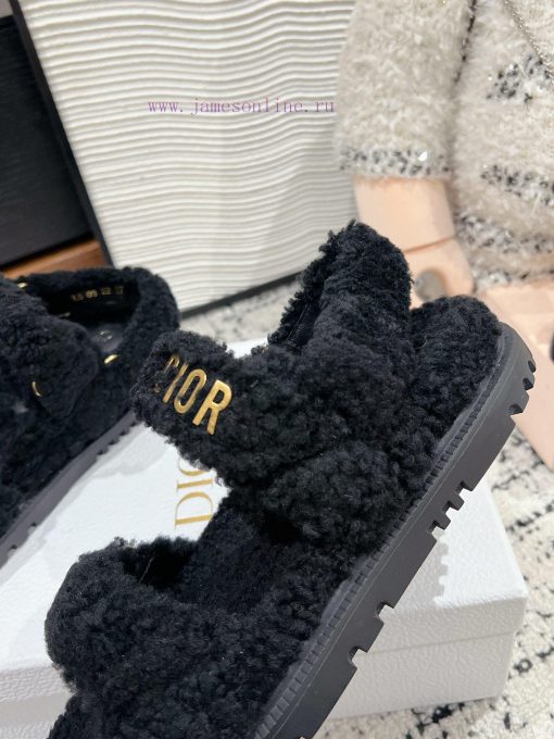 Top qualitydior fw24 new arrival～D Home 2024 Autumn/Winter New Wool SlippersThe fur is integ91ajf2gw - Image 7
