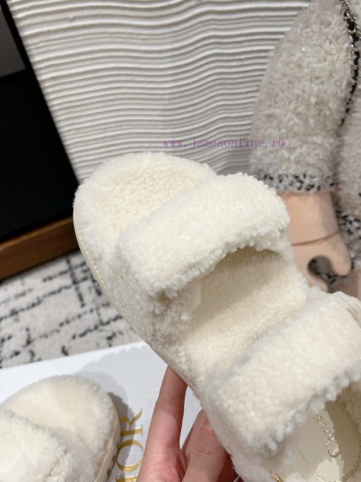 Top qualitydior fw24 new arrival～D Home 2024 Autumn/Winter New Wool SlippersThe fur is integ8vmrg5lf - Image 7