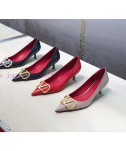 4cm mid heel pointed toe single shoe - Top notch Valentino/Valentino VT latest metal Vlogo 47v7wogo9