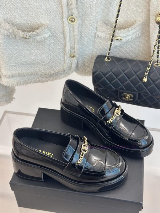 Chanel | Chanel 24K Early Spring New ProductDouble C-chain thick soled loafersThis season's p8mapx1s - Image 4