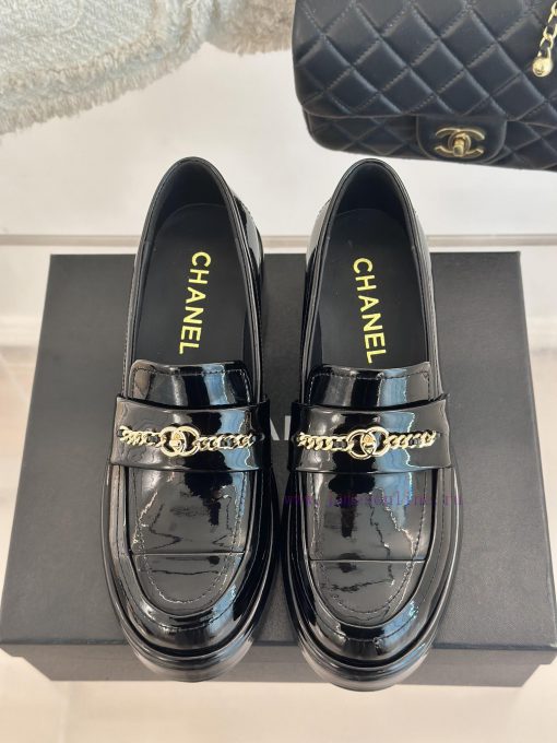 Chanel | Chanel 24K Early Spring New ProductDouble C-chain thick soled loafersThis season's p8mapx1s - Image 5