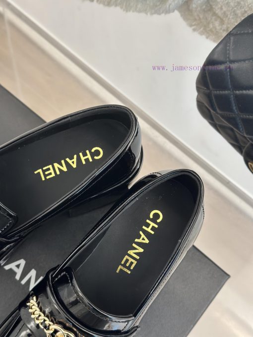 Chanel | Chanel 24K Early Spring New ProductDouble C-chain thick soled loafersThis season's p8mapx1s - Image 9
