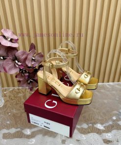 The new 2024 spring/summer GUCCI leopard print horsehair Gucci water platform coarse heel hof7dskz37