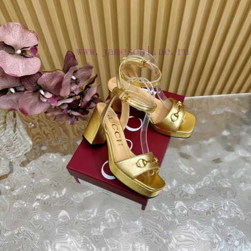 The new 2024 spring/summer GUCCI leopard print horsehair Gucci water platform coarse heel hof7dskz37 - Image 3