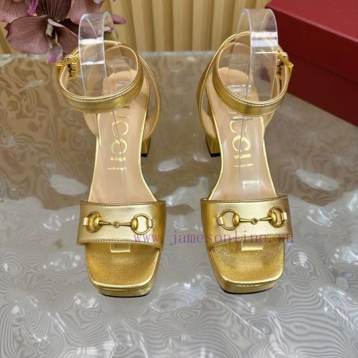 The new 2024 spring/summer GUCCI leopard print horsehair Gucci water platform coarse heel hof7dskz37 - Image 6
