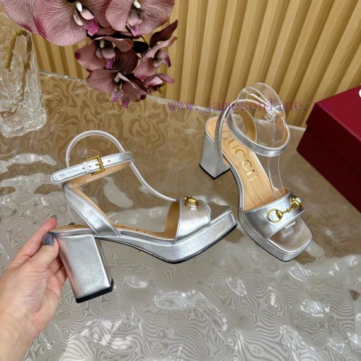 The new 2024 spring/summer GUCCI leopard print horsehair Gucci water platform coarse heel houty1xsg0 - Image 8