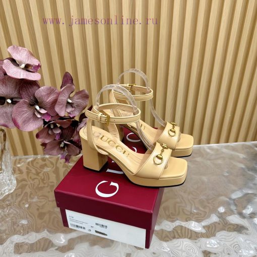 The new 2024 spring/summer GUCCI leopard print horsehair Gucci water platform coarse heel hohsdm3ky4