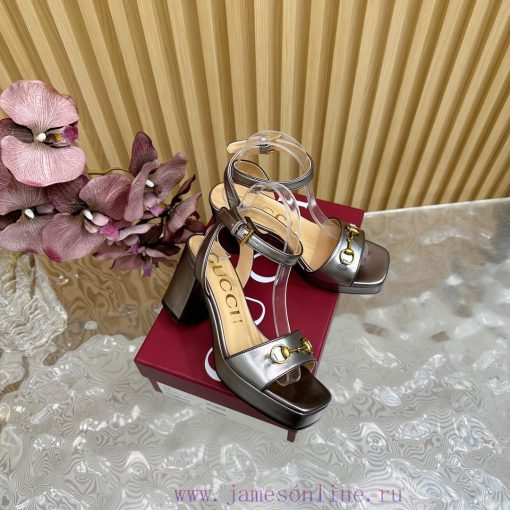 The new 2024 spring/summer GUCCI leopard print horsehair Gucci water platform coarse heel hojtd3zf2i - Image 3