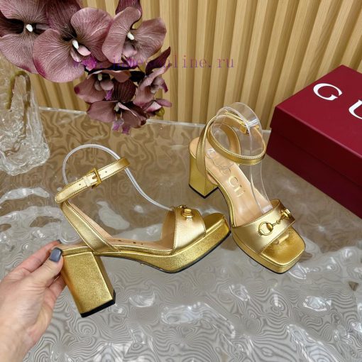 The new 2024 spring/summer GUCCI leopard print horsehair Gucci water platform coarse heel hof7dskz37 - Image 8