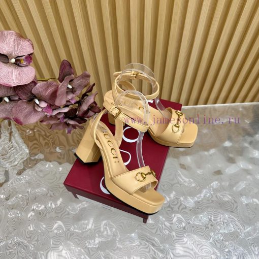 The new 2024 spring/summer GUCCI leopard print horsehair Gucci water platform coarse heel hohsdm3ky4 - Image 3