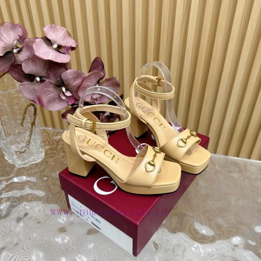 The new 2024 spring/summer GUCCI leopard print horsehair Gucci water platform coarse heel hohsdm3ky4 - Image 4