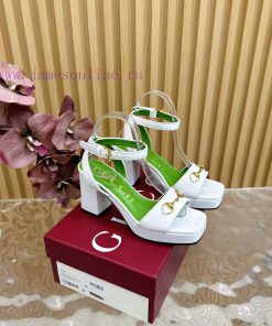 The new 2024 spring/summer GUCCI leopard print horsehair Gucci water platform coarse heel ho25fhf97m