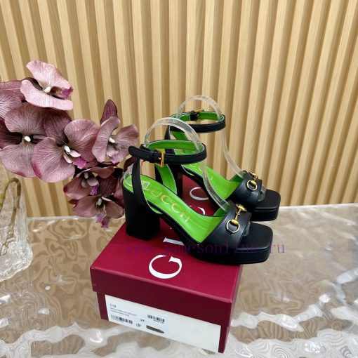 The new 2024 spring/summer GUCCI leopard print horsehair Gucci water platform coarse heel hos0jhnr7n