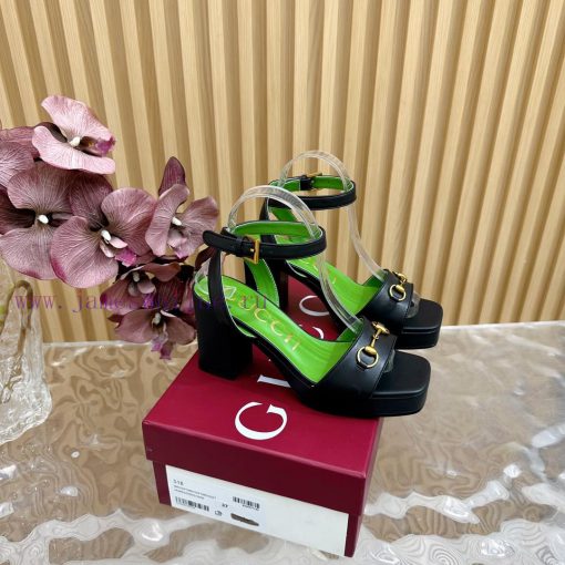 The new 2024 spring/summer GUCCI leopard print horsehair Gucci water platform coarse heel hos0jhnr7n - Image 2
