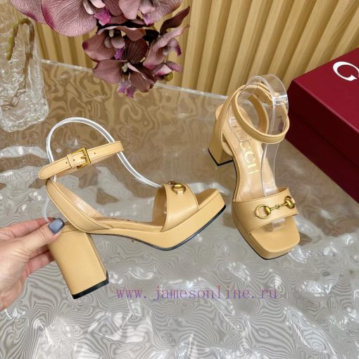The new 2024 spring/summer GUCCI leopard print horsehair Gucci water platform coarse heel hohsdm3ky4 - Image 9