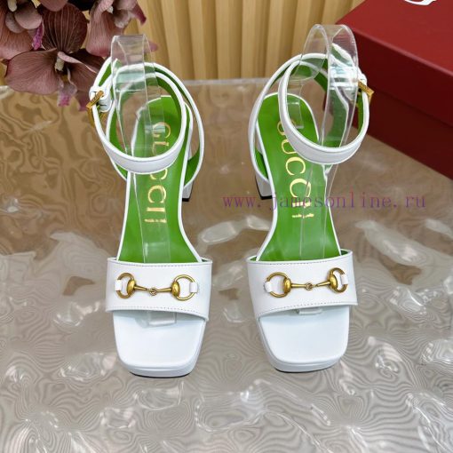 The new 2024 spring/summer GUCCI leopard print horsehair Gucci water platform coarse heel ho25fhf97m - Image 6