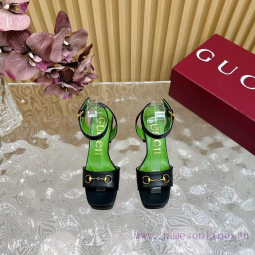 The new 2024 spring/summer GUCCI leopard print horsehair Gucci water platform coarse heel hos0jhnr7n - Image 5