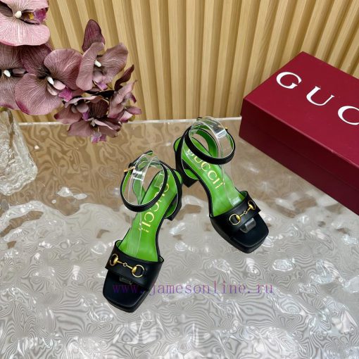 The new 2024 spring/summer GUCCI leopard print horsehair Gucci water platform coarse heel hos0jhnr7n - Image 7
