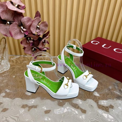 The new 2024 spring/summer GUCCI leopard print horsehair Gucci water platform coarse heel ho25fhf97m - Image 9