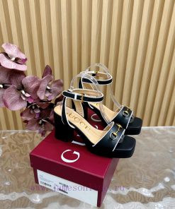 The new 2024 spring/summer GUCCI leopard print horsehair Gucci water platform coarse heel ho2ssgma46