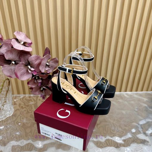 The new 2024 spring/summer GUCCI leopard print horsehair Gucci water platform coarse heel ho2ssgma46