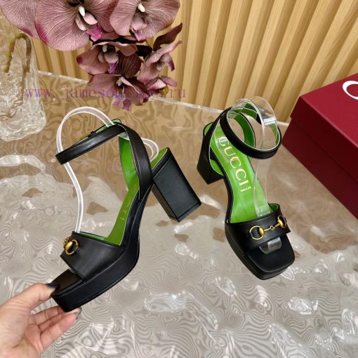 The new 2024 spring/summer GUCCI leopard print horsehair Gucci water platform coarse heel hos0jhnr7n - Image 8