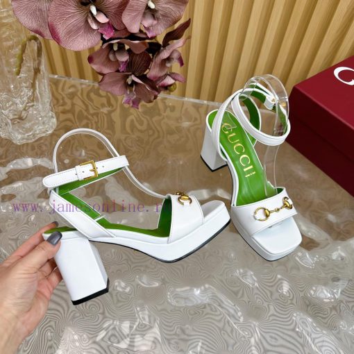 The new 2024 spring/summer GUCCI leopard print horsehair Gucci water platform coarse heel ho25fhf97m - Image 10