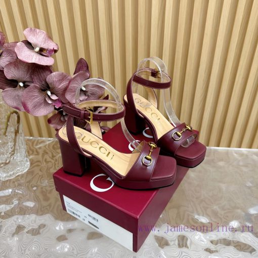 The new 2024 spring/summer GUCCI leopard print horsehair Gucci water platform coarse heel hooof1w6u0 - Image 4
