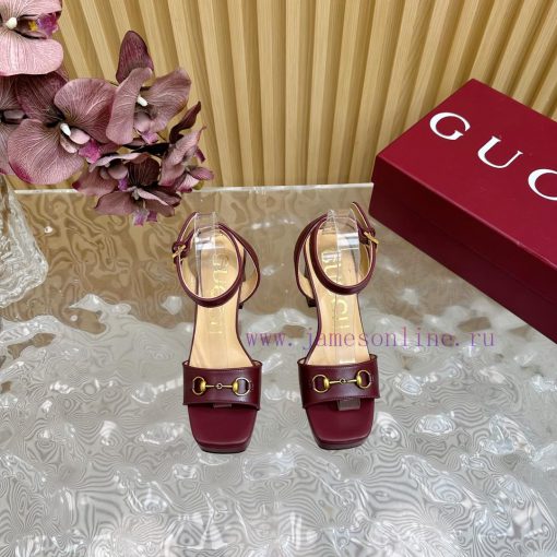 The new 2024 spring/summer GUCCI leopard print horsehair Gucci water platform coarse heel hooof1w6u0 - Image 5