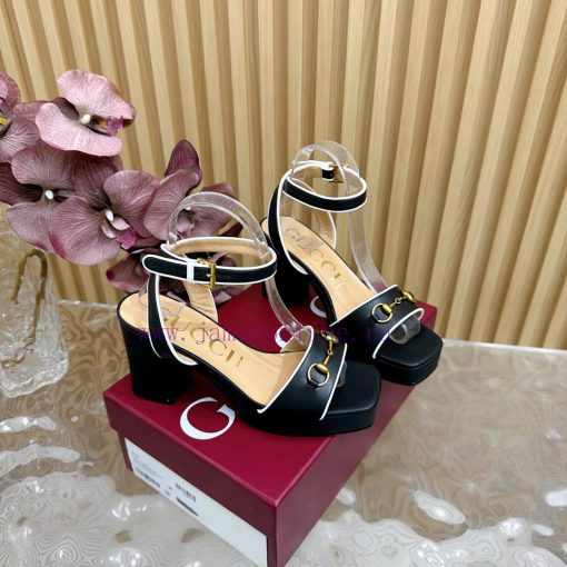 The new 2024 spring/summer GUCCI leopard print horsehair Gucci water platform coarse heel ho2ssgma46 - Image 4