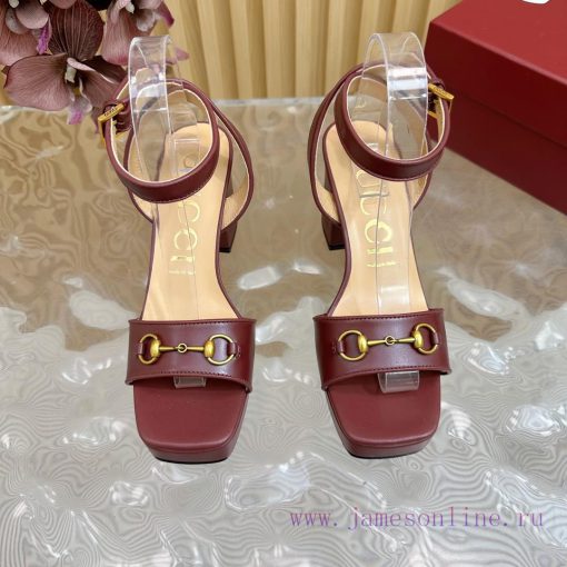 The new 2024 spring/summer GUCCI leopard print horsehair Gucci water platform coarse heel hooof1w6u0 - Image 6