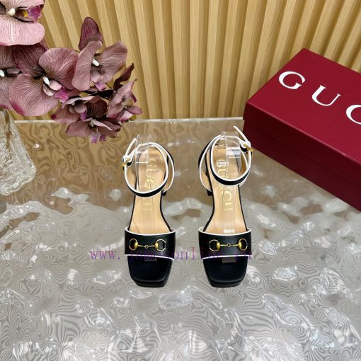 The new 2024 spring/summer GUCCI leopard print horsehair Gucci water platform coarse heel ho2ssgma46 - Image 5