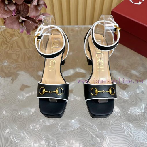 The new 2024 spring/summer GUCCI leopard print horsehair Gucci water platform coarse heel ho2ssgma46 - Image 6
