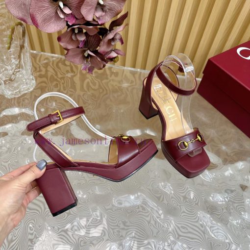 The new 2024 spring/summer GUCCI leopard print horsehair Gucci water platform coarse heel hooof1w6u0 - Image 8