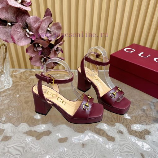 The new 2024 spring/summer GUCCI leopard print horsehair Gucci water platform coarse heel hooof1w6u0 - Image 9