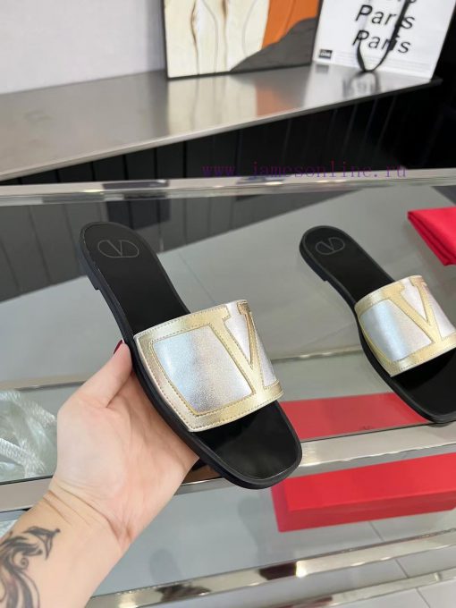 Valentino, 25 new spring/summer collection, Valentino color blocked flat bottomed slippers, ioaaggfk - Image 5
