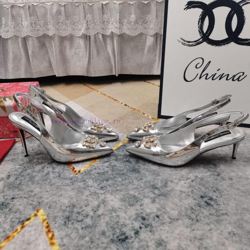 New Top DG2024 new DG rhinestone buckle toe back empty sandalsSexy high heels 10.5cm and comudzr7m18 - Image 2